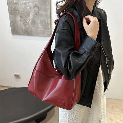 Vintage PU Leather Hobo Shoulder Bag