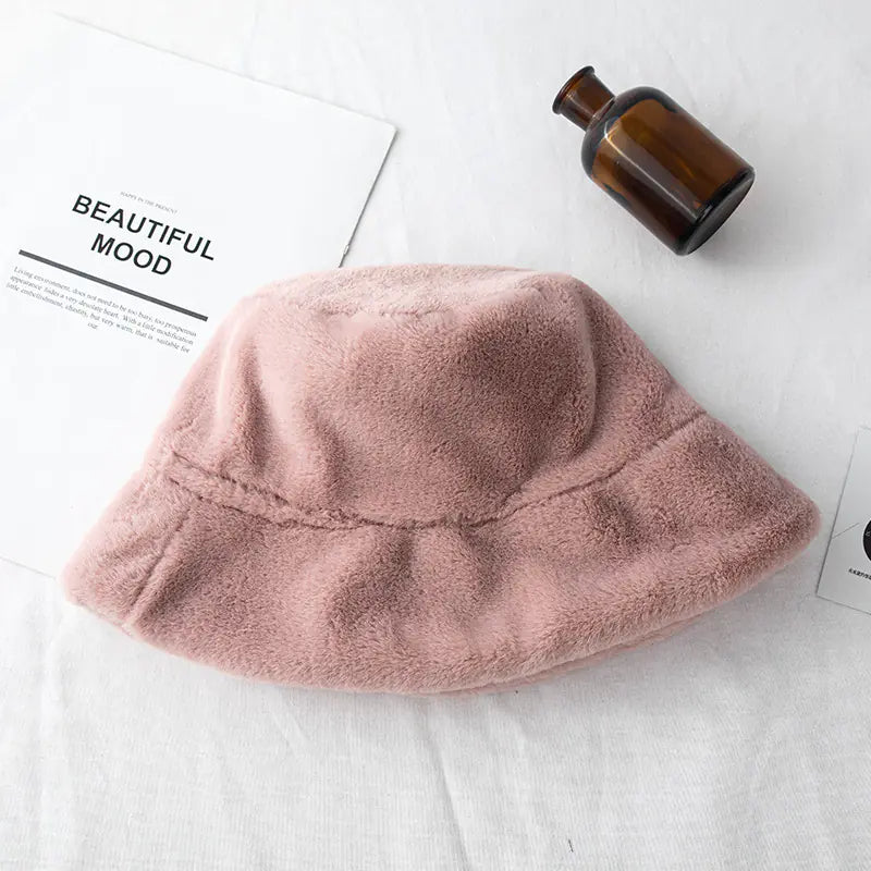 Thickened Rabbit Fur Leopard Print Hat for Women