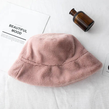 Thickened Rabbit Fur Leopard Print Hat for Women