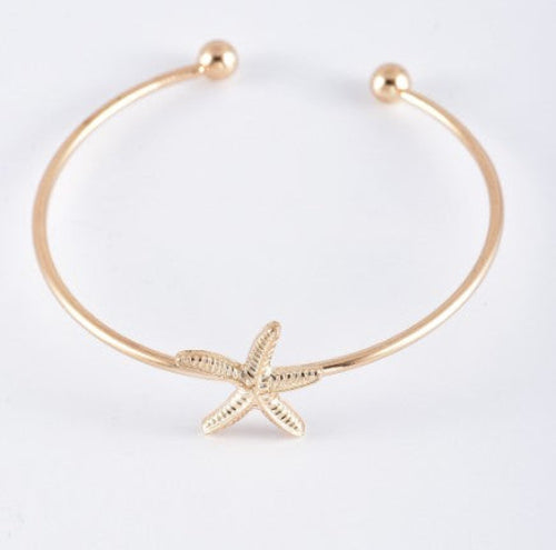 Gold Sea Shell Summer Bangle Bracelet Set