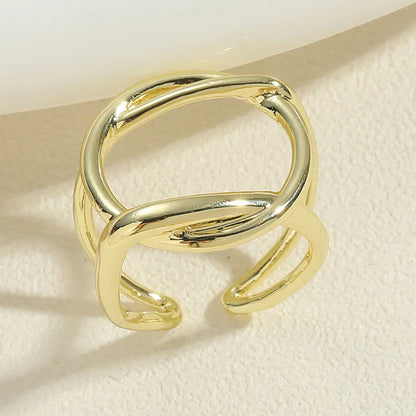 Metal Textured Oval Ring for Women