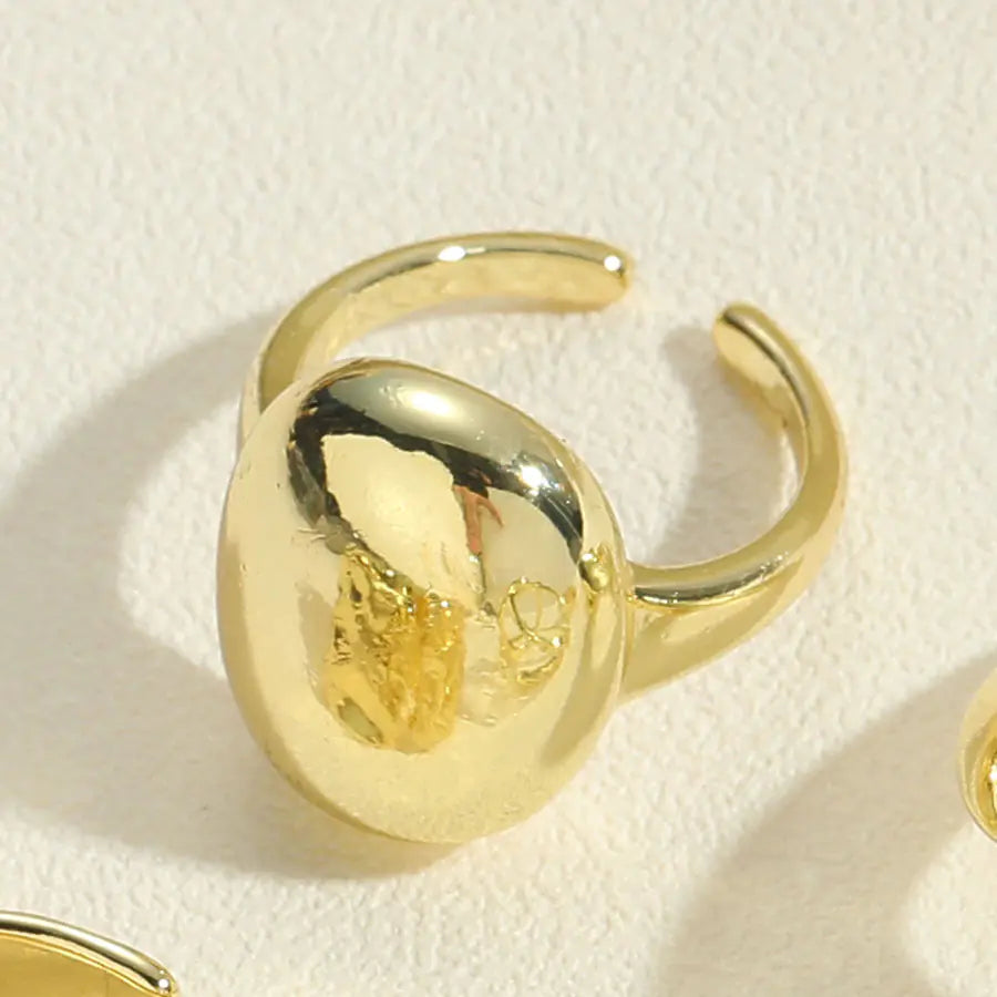 Metal Textured Oval Ring for Women