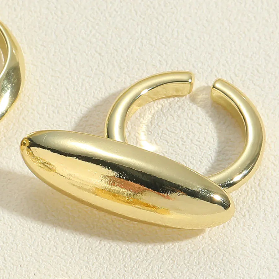 Metal Textured Oval Ring for Women