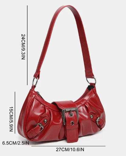 Vintage Two-Tone PU Leather Shoulder Bag