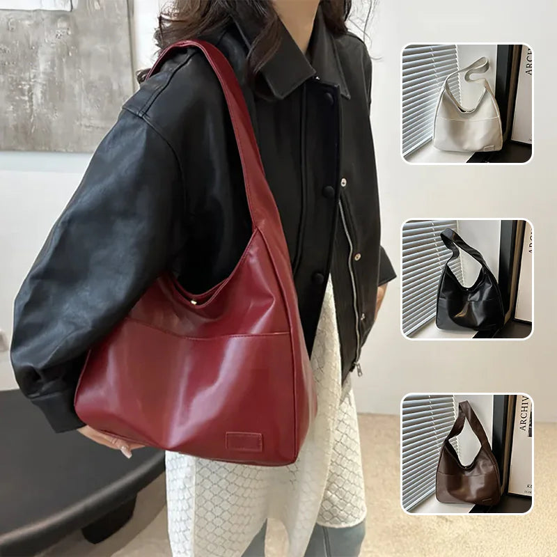Vintage PU Leather Hobo Shoulder Bag