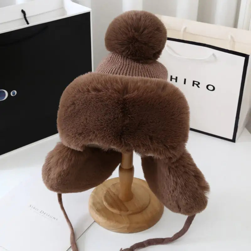 Thickened Cold-Proof Plush Hat for Women