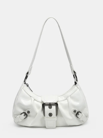 Vintage Two-Tone PU Leather Shoulder Bag