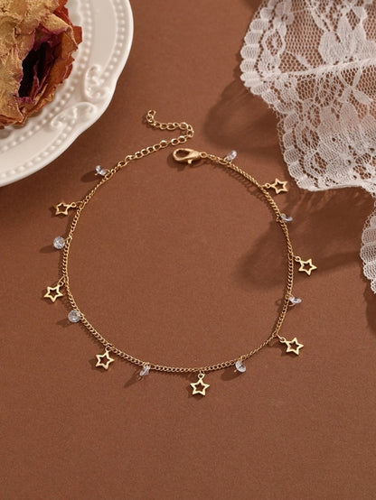 QIAMNI Summer Bohemia Crystal Cubic Zirconia Anklet For Women Girls