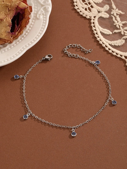 QIAMNI Summer Bohemia Crystal Cubic Zirconia Anklet For Women Girls