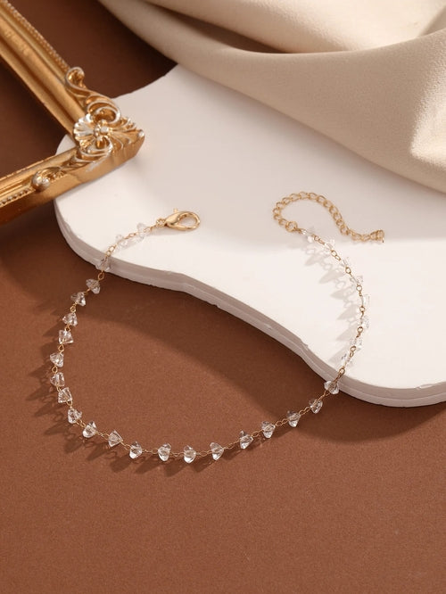 QIAMNI Summer Bohemia Crystal Cubic Zirconia Anklet For Women Girls