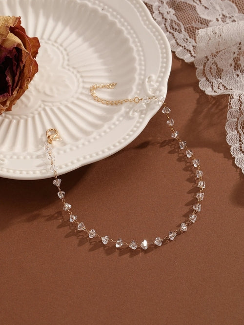 QIAMNI Summer Bohemia Crystal Cubic Zirconia Anklet For Women Girls