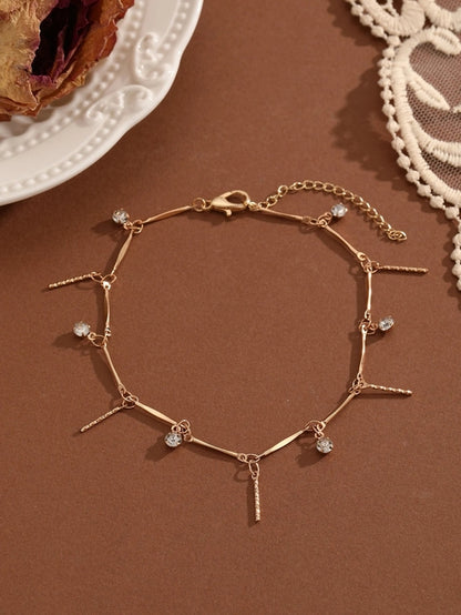 QIAMNI Summer Bohemia Crystal Cubic Zirconia Anklet For Women Girls