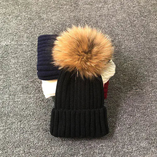 Women's Knitted Winter Cap with Pom Pom