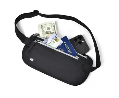 RFID Waterproof Passport & Document Waist Bag – Anti-Theft Travel Pouch for Mobile Phone (Unisex)