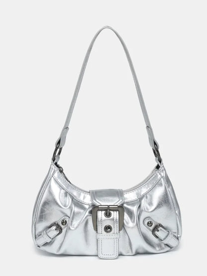 Vintage Two-Tone PU Leather Shoulder Bag