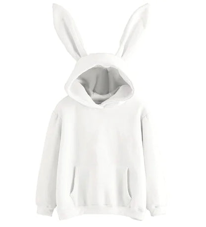 Casual Hooded Loose Fleece Rabbit Sweater for Women